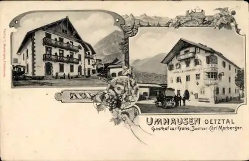 Ak Umhausen in Tirol, Gasthof zur Krone