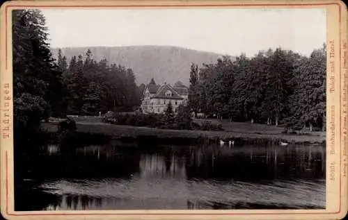 Hartfoto Reinhardsbrunn Friedrichroda im Thüringer Wald, Teich, Hotel