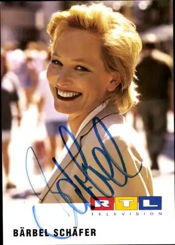 AK Moderatorin Bärbel Schäfer, Portrait, Autogramm