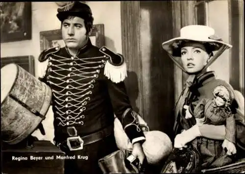 Ak Schauspielerin Regina Beyer, Schauspieler Manfred Krug, Film Hauptmann Florian von der Mühle