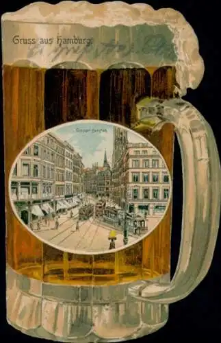 Bierkrug Litho Hamburg, Großer Burstah