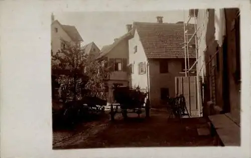Foto Ak Kirchheim unter Teck Württemberg, Straße, Fuhrwerk
