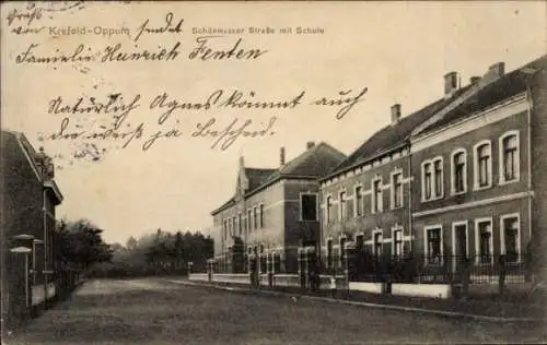 Ak Oppum Krefeld am Niederrhein, Schönwasser-Straße, Schule