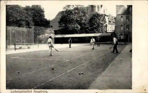 Ak Augsburg in Schwaben, Ludwigsinstitut, Tennisspiel