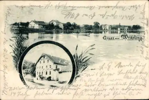 Ak Wessling Weßling Oberbayern, Gesamtansicht, Restaurant