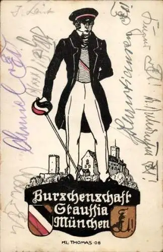 Studentika Ak München, Burschenschaft Stauffia, Wappen