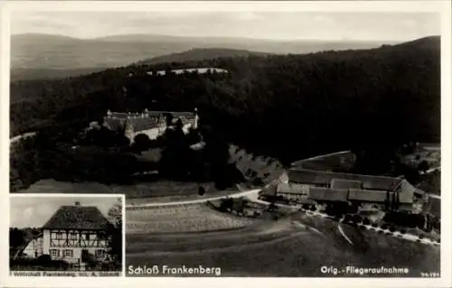 Ak Weigenheim in Mittelfranken, Schloss Frankenberg, Fliegeraufnahme, Wirtschaft Frankenberg