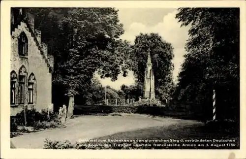 Ak Minden in Westfalen, Historische Stätte Wallfahrtsteich, Denkmal