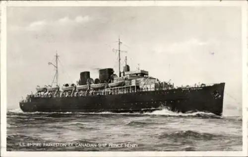 Ak S. S. Empire Parkeston Ex Canadian Ship Prince Henry, Kriegsschiff