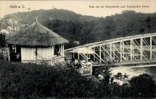 Ak Halle an der Saale, Zoologischer Garten, Blick von der Bergschänke