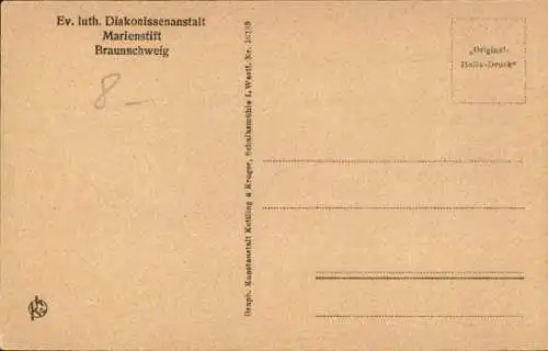 Ak Braunschweig in Niedersachsen, Diakonissenanstalt Marienstift, Mutterhaus, Feierabendhaus