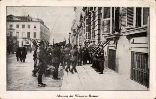 Ak Brüssel, Ablösung der Wache in der Stadt