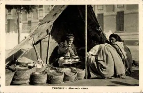 Judaika Ak Tripolis Tripoli Libyen, Jüdischer Kaufmann