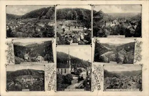 Ak Wirsberg im Fichtelgebirge, Panorama, Marktplatz, Brücke, Kirche