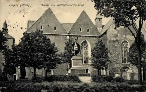 Ak Enger in Westfalen, Kirche, Wittekinds-Denkmal