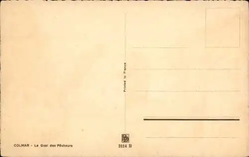 Ak Colmar Kolmar Elsass Haut Rhin, Quai des Pecheurs