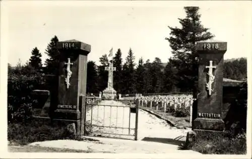 Ak Orbey Urbeis Elsass Haut Rhin, Col du Wettstein, Cimetiere Militaire