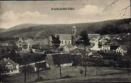 Ak Wangenbourg Wangenburg Elsass Bas Rhin, Gesamtansicht, Kirche