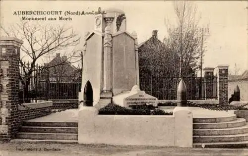 Ak Auberchicourt Nord, Monument aux Morts