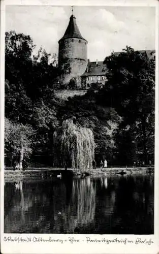 Ak Altenburg in Thüringen, Teich mit Schloss