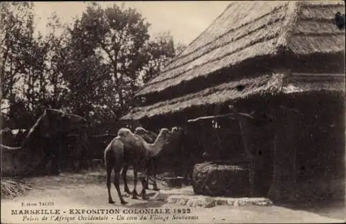 Ak Marseille Bouches du Rhône, Exposition Coloniale 1922, Palais de l'Afrique occidentale