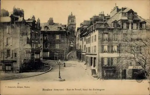 Ak Rodez Aveyron, Rue de Bonal, fond des Embergues