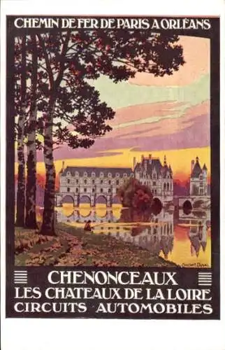 Künstler Ak Duval, C., Chenonceaux Indre et Loire, Chateaus de la Loire, Automobile Circuits