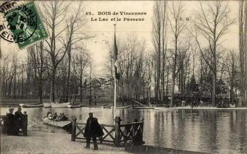 Ak Paris XII Bois de Vincennes, Lac, Passeur