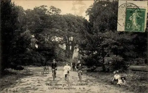 Ak Paris XII Bois de Vincennes, Une allee cycliste