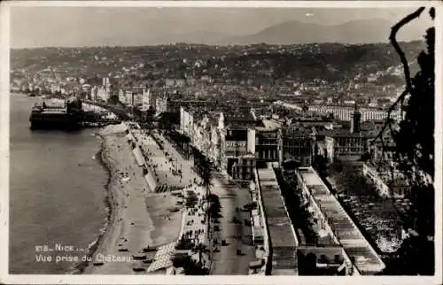 Ak Nice Nice Alpes Maritimes, Blick vom Schloss aus