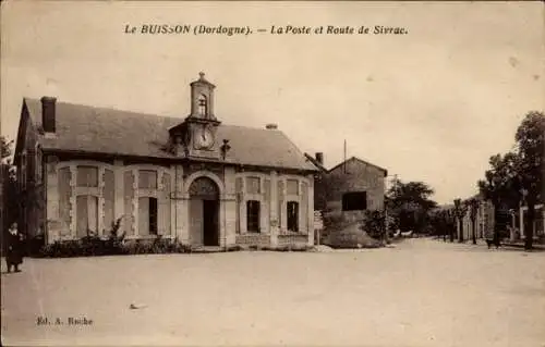 Ak Le Buisson Dordogne, Poste, Route de Sivrac