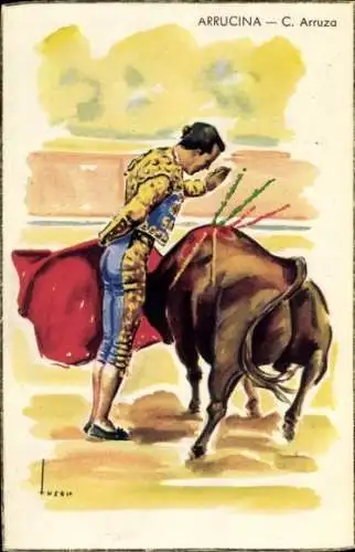 Künstler Ak Stierkampf, Torero, Arena