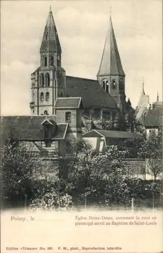 Ak Poissy Yvelines, Kirche Notre Dame