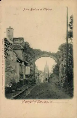 Ak Montfort l'Amaury Yvelines, Porte Bardou, Kirche