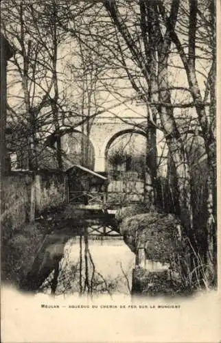 Ak Meulan en Yvelines, Aqueduc du Chemin de fer sur la Moncient