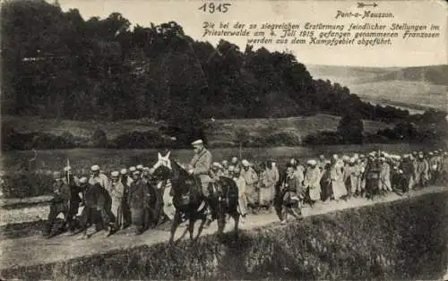 Ak Pont à Mousson Mussenbrück Lothringen Meurthe et Moselle, gefangen genommene Franzosen