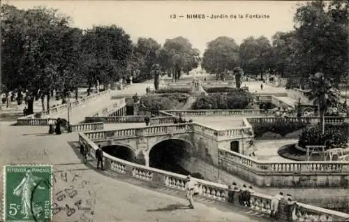 Ak Nîmes Gard, Jardin de la Fontaine