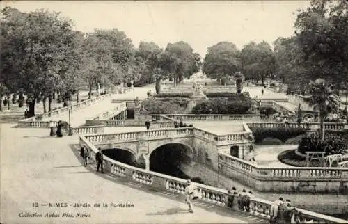 Ak Nîmes Gard, Jardin de la Fontaine