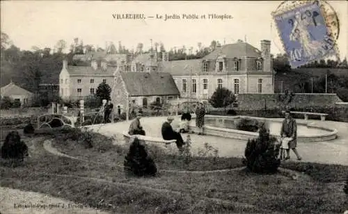 Ak Villedieu Maine et Loire, Öffentlicher Garten, Hospiz