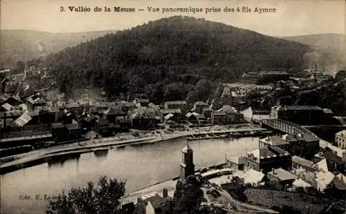 Ak Bogny sur Meuse Ardennen, Maastal, Panorama