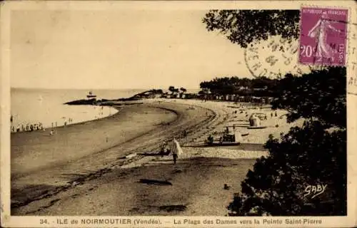 Ak Insel Noirmoutier Vendée, Plage des Dames in Richtung Pointe Saint-Pierre