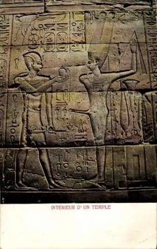 Ak Ägypten, Innenraum eines Tempels