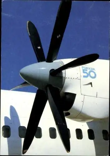 Ak Niederländisches Passagierflugzeug Fokker 50