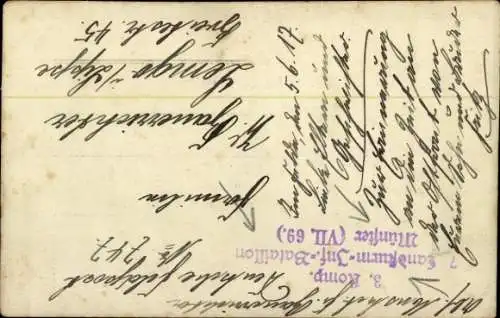 Foto Ak Deutsche Soldaten in Uniformen, 3. Komp. Landsturm Inf. Batl. Münster VII 69, I WK