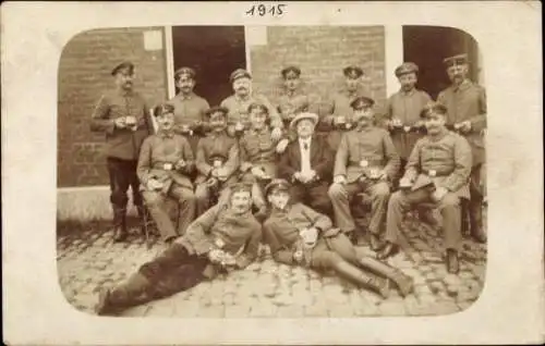 Foto Ak Deutsche Soldaten in Uniformen, Landsturm Inf. Batl. Münster 7, I WK