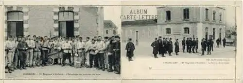 Leporello Ak Angoulême Charente, 21. Artillerie-Regiment, Wachablösung