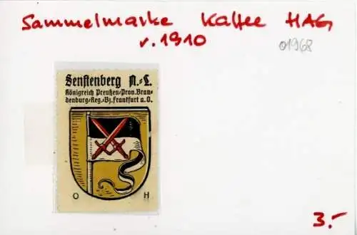 Wappen Ak Senftenberg in der Niederlausitz, Fahne, Schwerter, Königreich Preußen