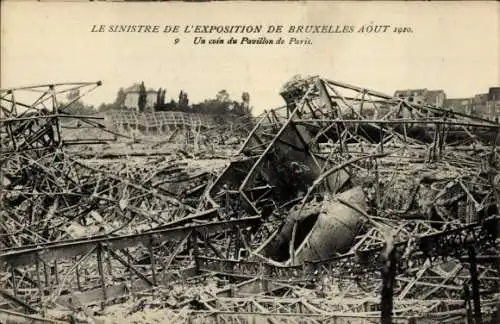 Ak Brüssel Brüssel, Katastrophe der Ausstellung 1910, Pariser Pavillon