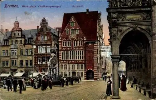 Ak Bremen, Marktplatz, Rathauspassage, Ratscafé, Chr. Harms