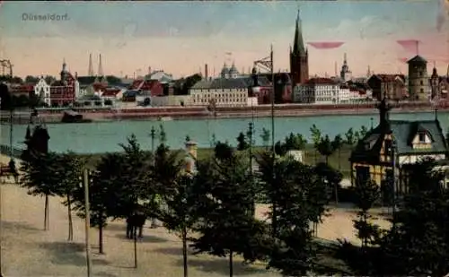 Ak Düsseldorf am Rhein, Uferansicht